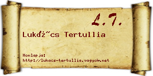 Lukács Tertullia névjegykártya