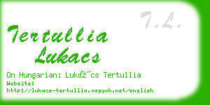 tertullia lukacs business card